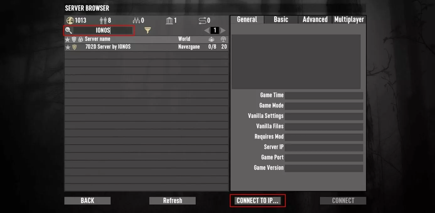 7 days to die: navegador del servidor Imagen: 7 days to die: navegador del servidor